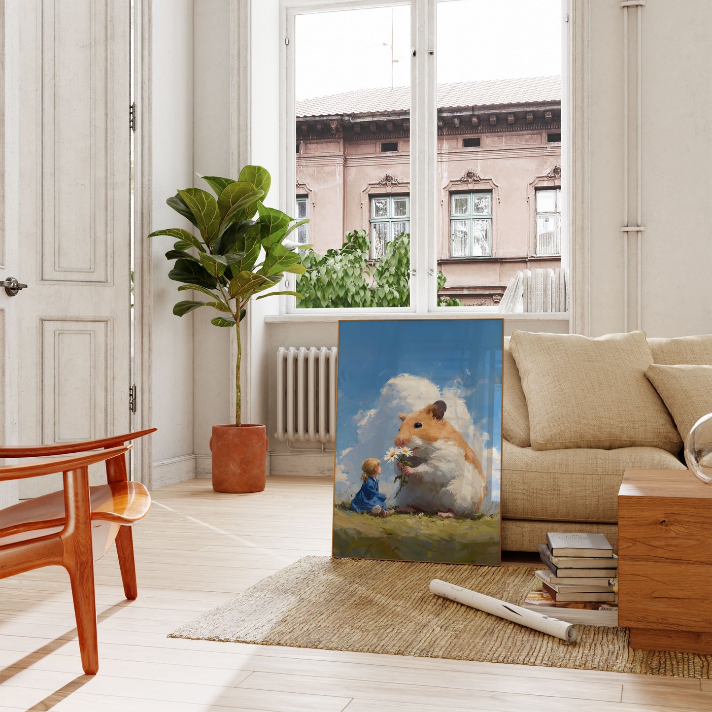 Hamster Daisy Delight Poster