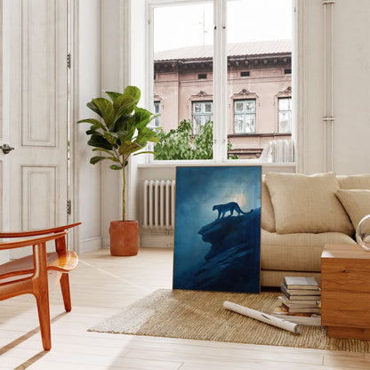 Luipaard onder maanlicht poster