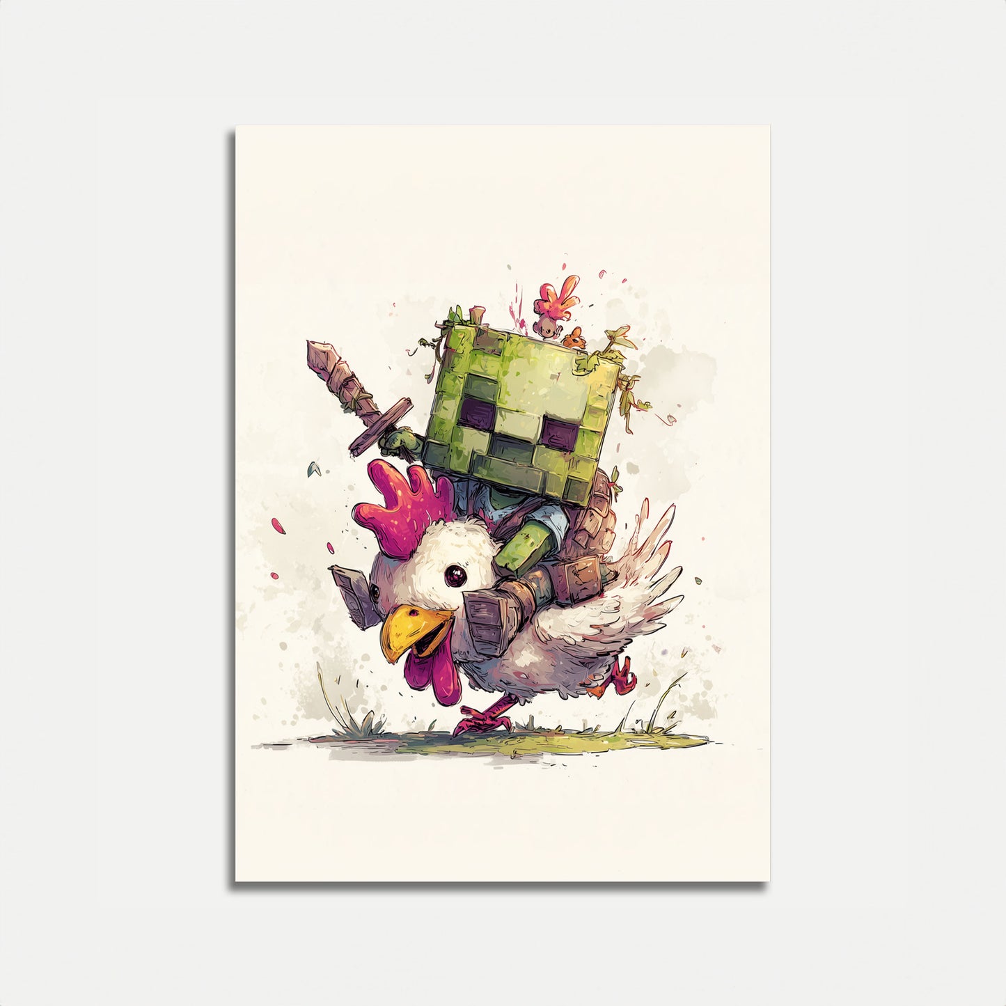 Minecraft Chickenkrijger Poster