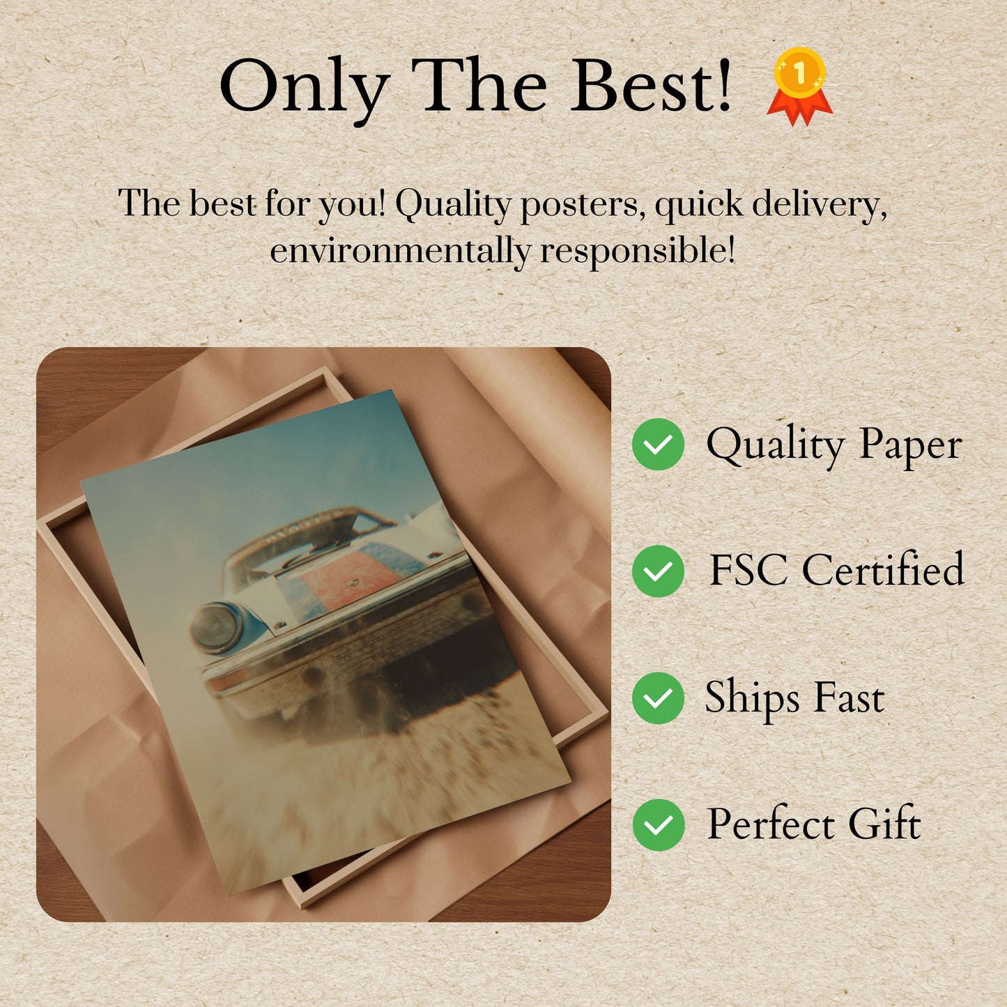 Vintage Porsche Racing Motion Poster