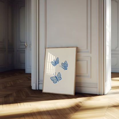 Blue Butterfly Dance Poster