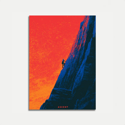 Poster: Alpinista che sale sulla vetta