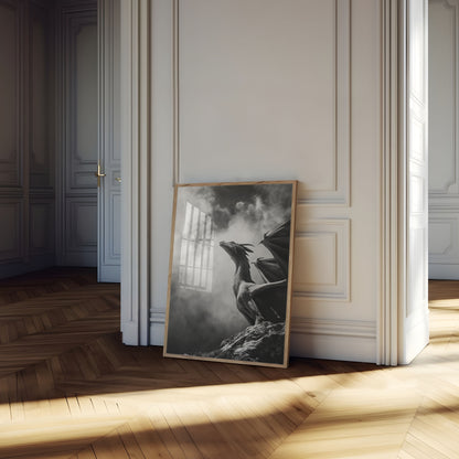 Majestic Dragon in Clouds Poster