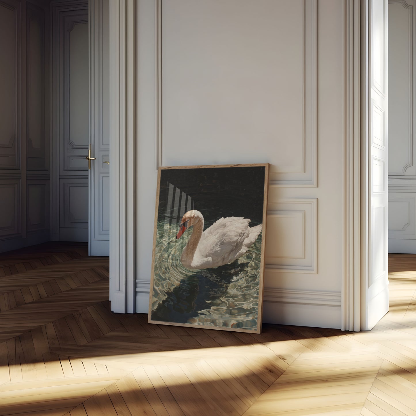 Elegant Swan Water Poster