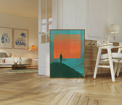 Solitärer Berg Landschaft Poster