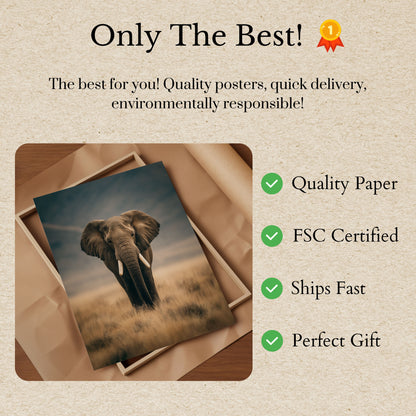 Majestic Elephant Savanna Poster