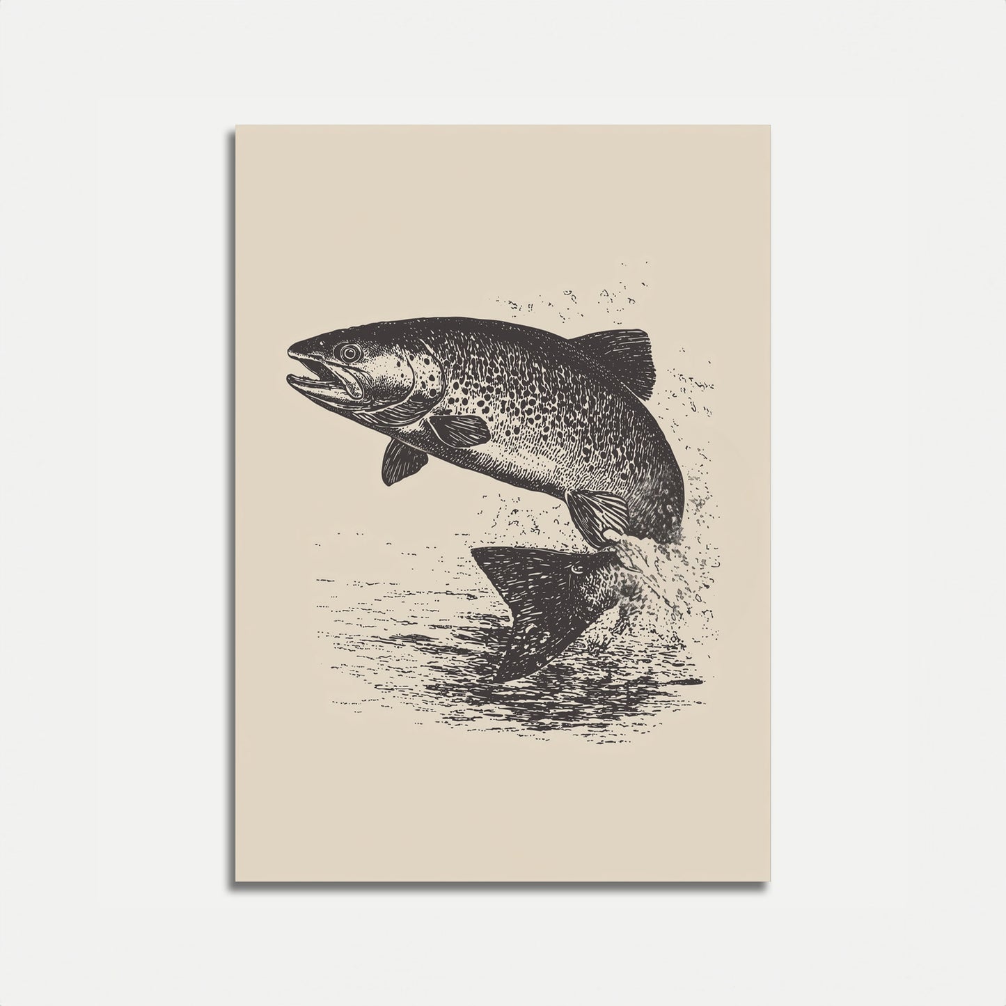 Springender Lachs Splash Poster
