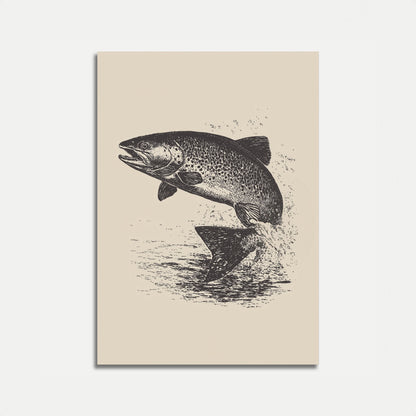 Springender Lachs Splash Poster