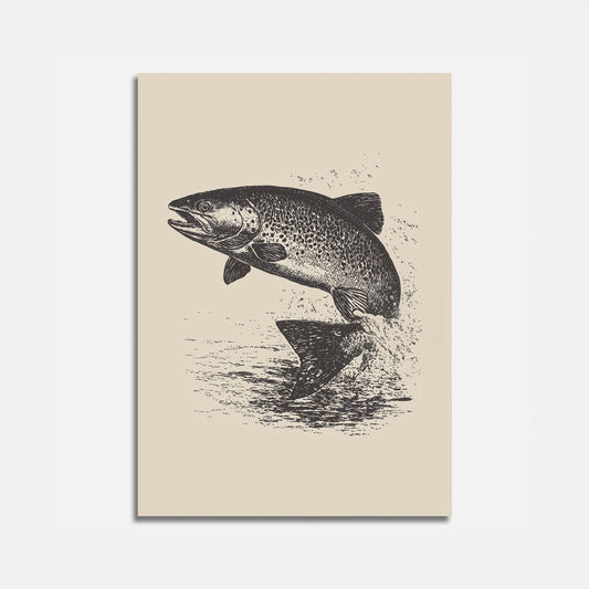 Pôster de Salto de Salmão Respingando