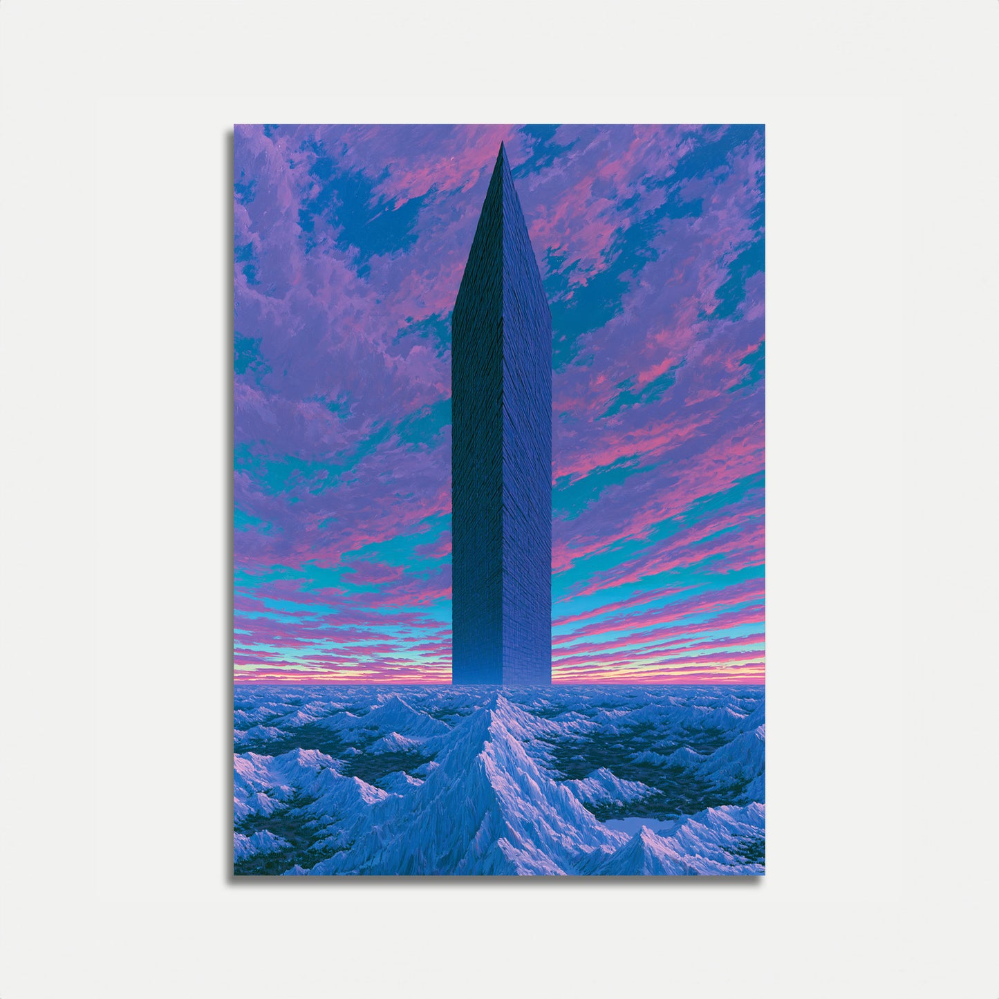Pôr do Sol na Torre Futurista - Poster