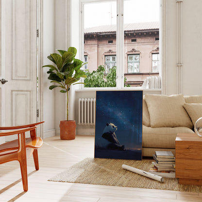 Stargazing Panda Night Poster