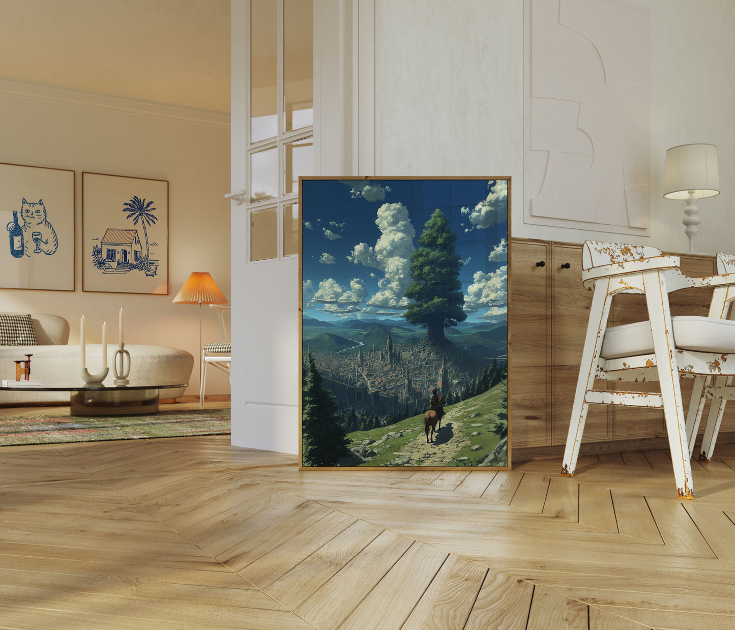 Enchanted Medieval City Landscape Poster