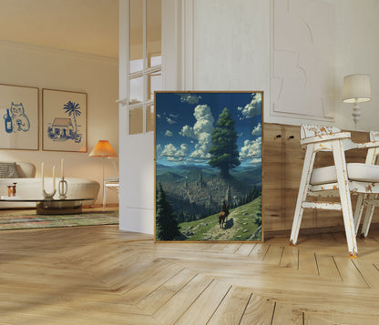 Enchanted Medieval City Landscape Poster