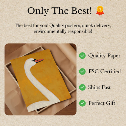 Elegant White Swan Poster