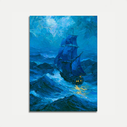 Poster Onda Tempesta Oceano Vela
