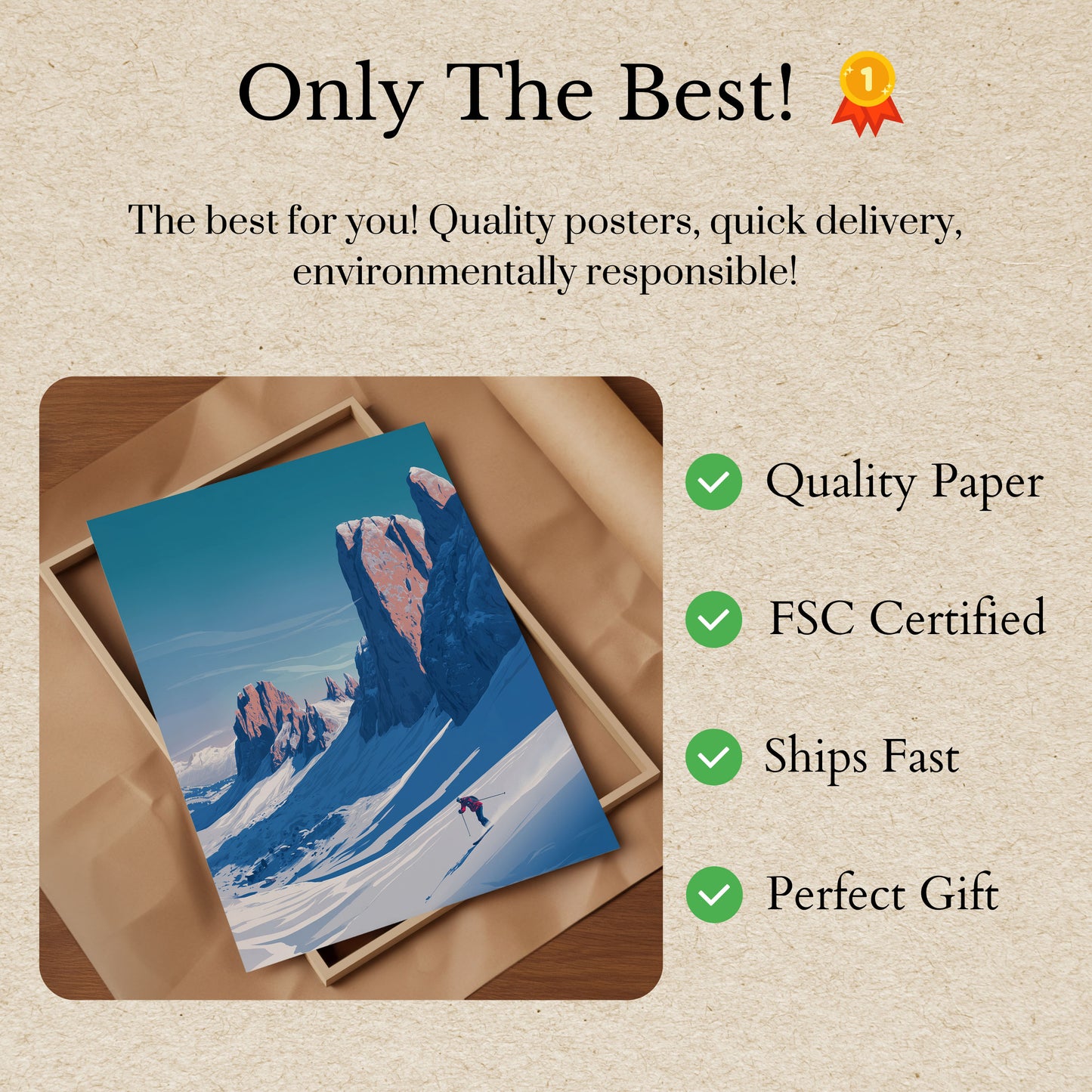 Póster de esquí Alpine Solitude