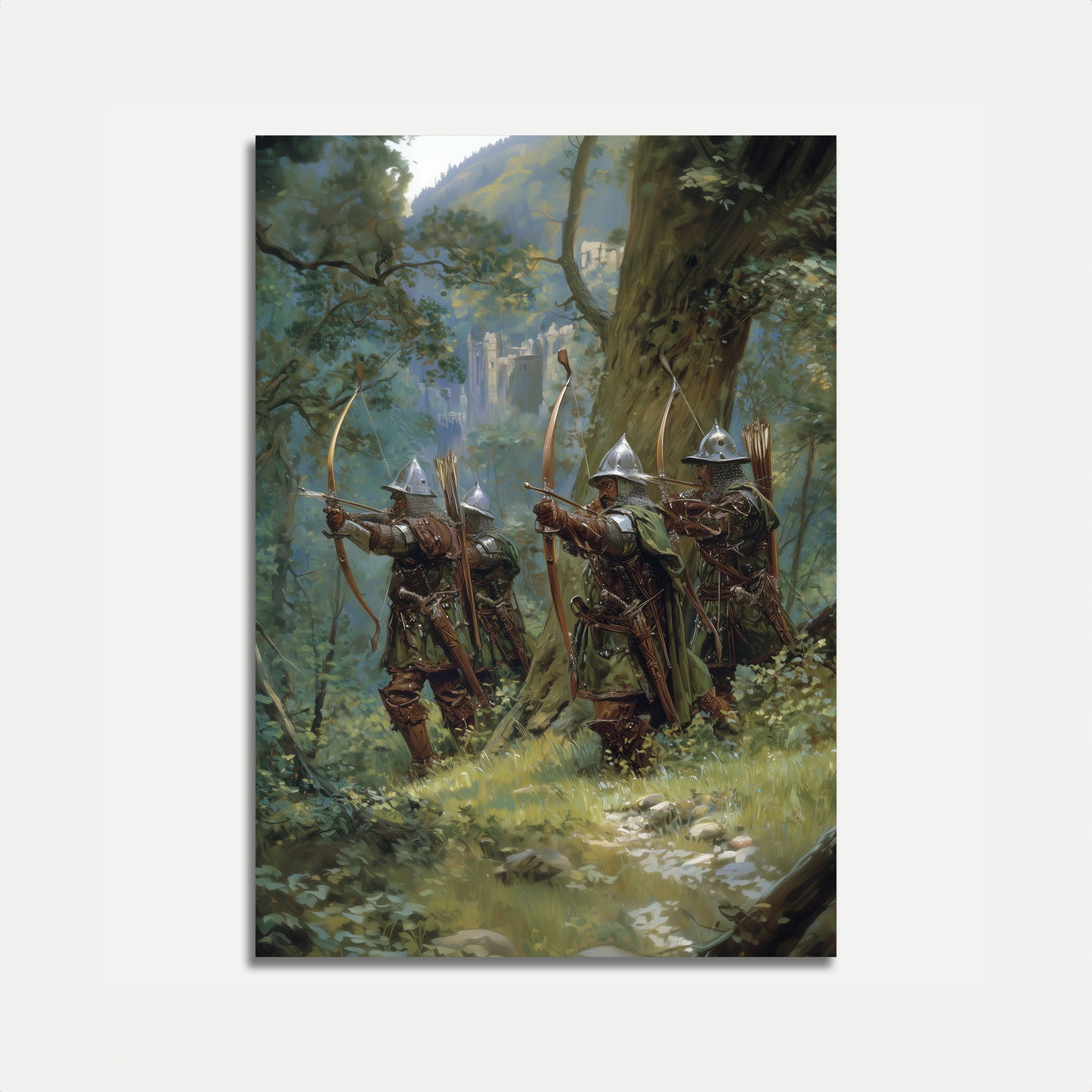 Arqueros Medievales en Cartel de Bosque