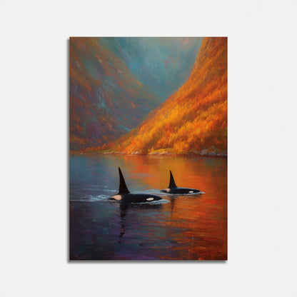 Orcas in Autumn Canyon Poster