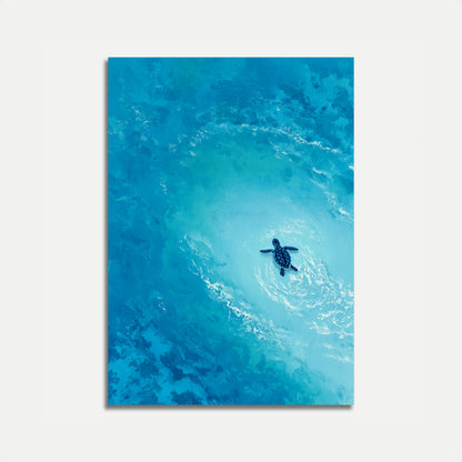 Poster Tartaruga Marina che Nuota nell'Oceano