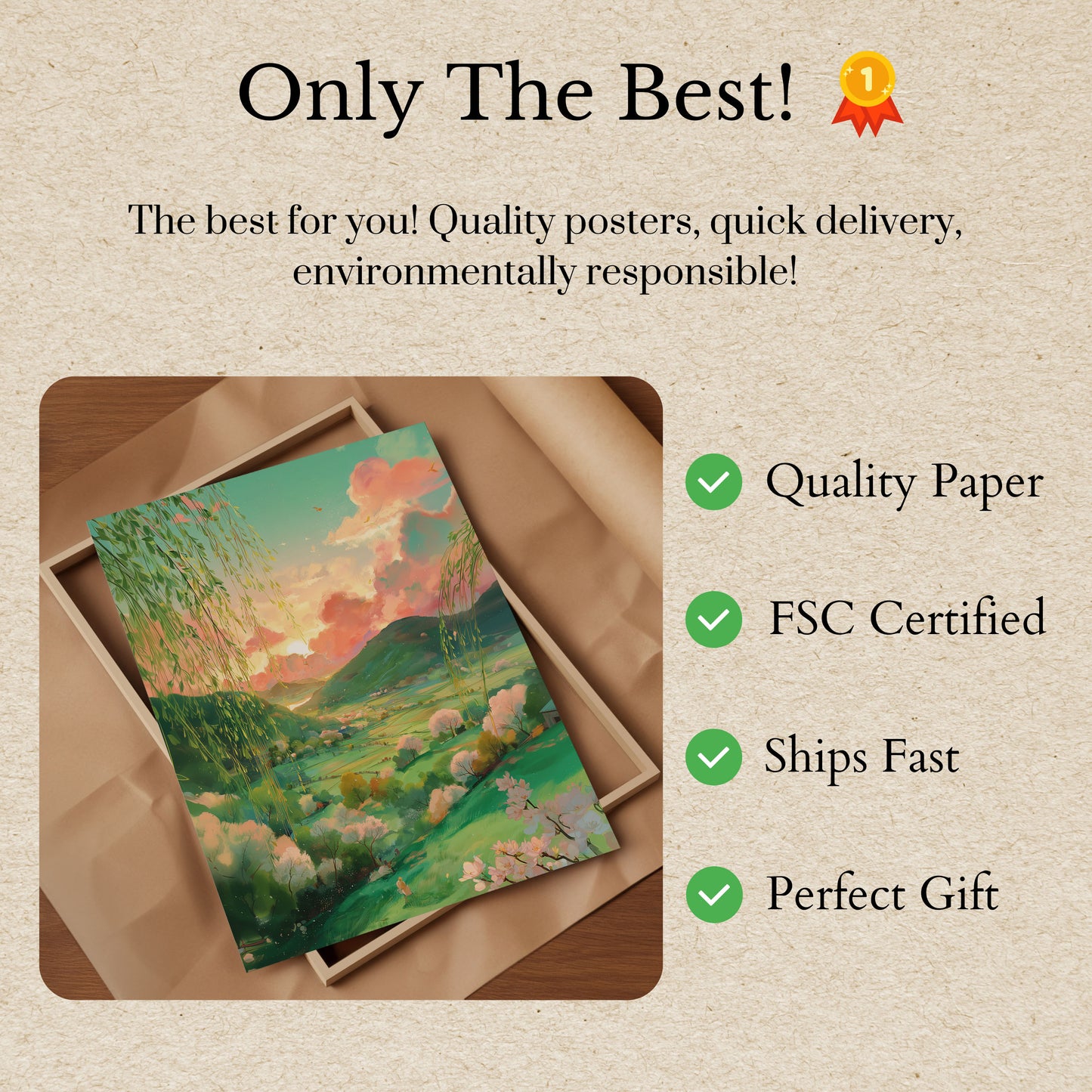 Dreamy Countryside Sunset Poster