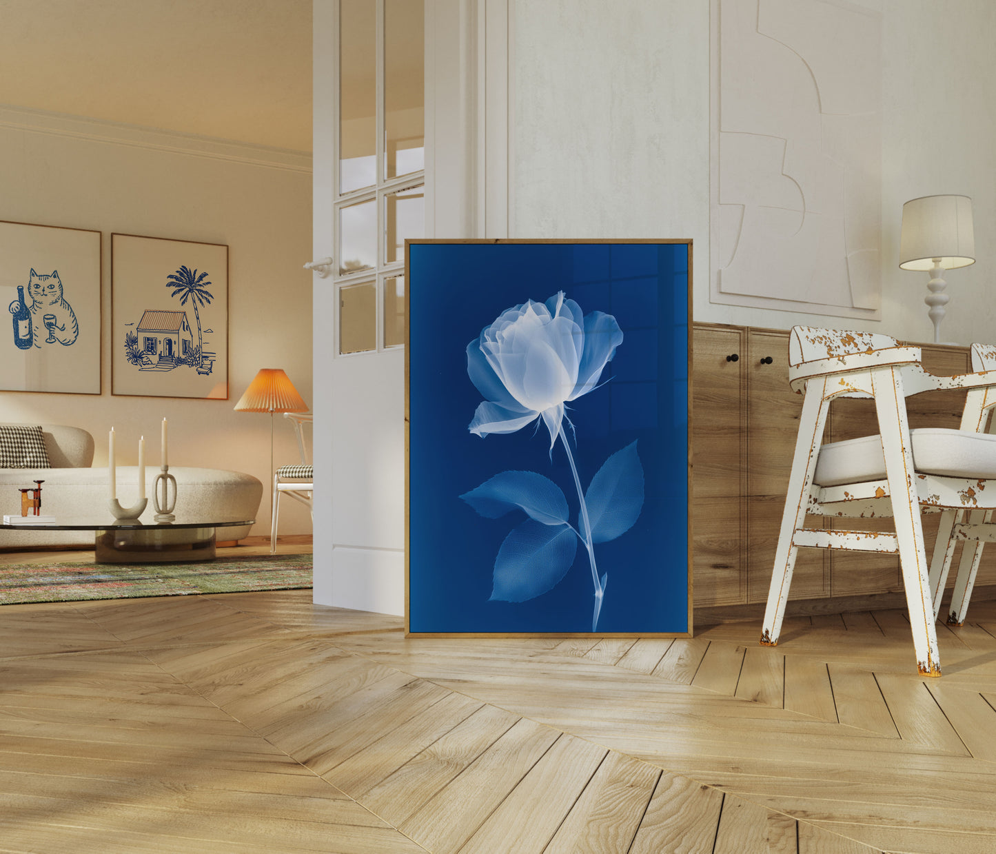Ethereal Blue Rose Poster