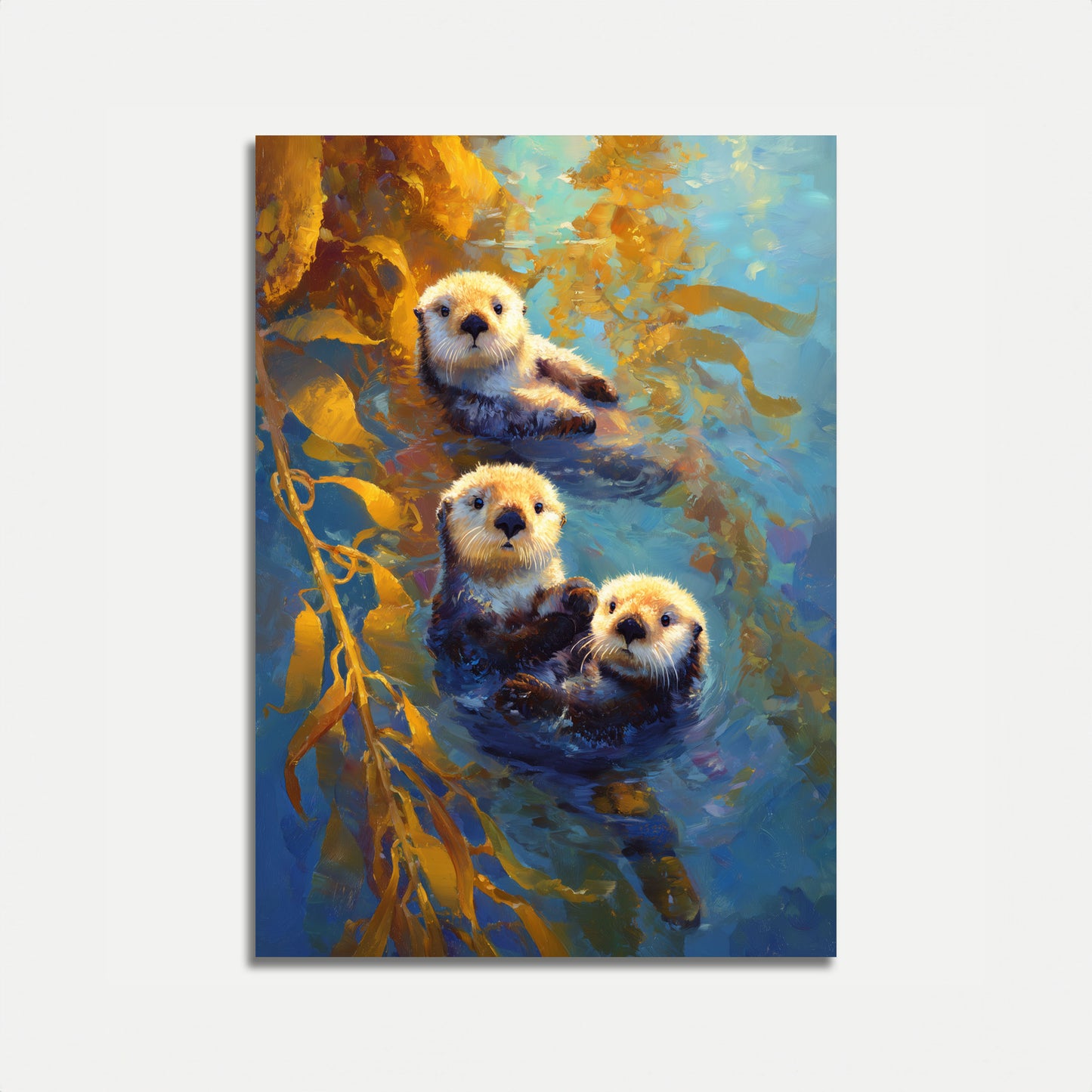 Póster de Nutrias Marinas en Bosque de Kelp
