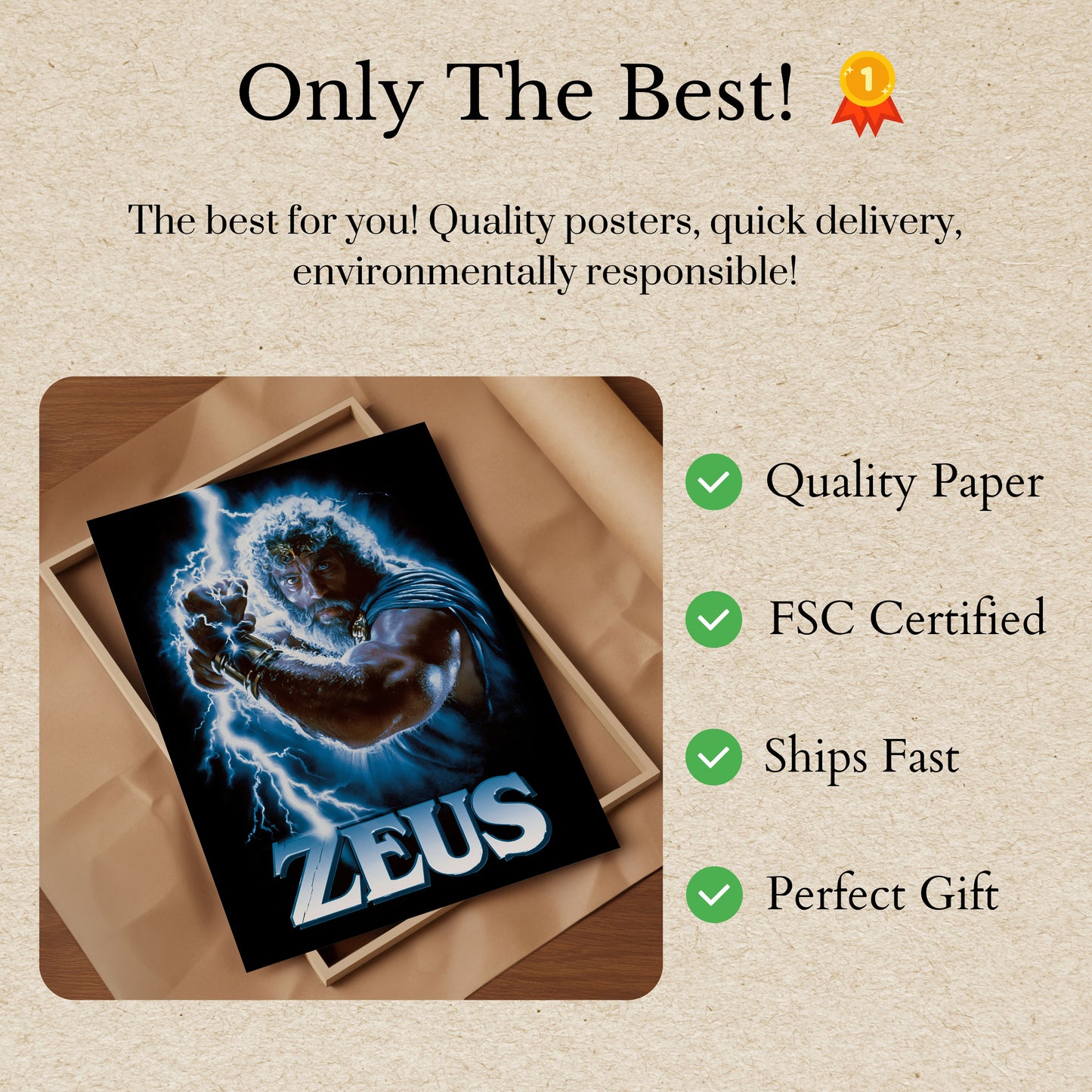 Zeus King of Gods Poster