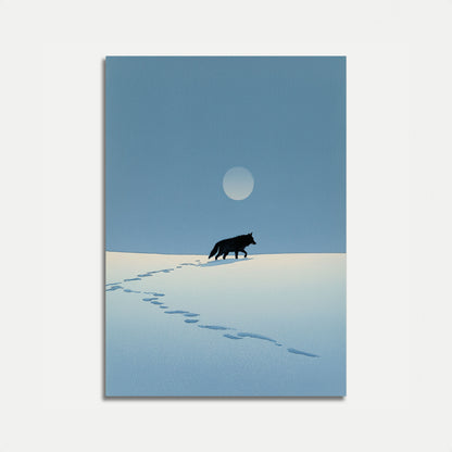 Wolf Tracking Through Snow Poster