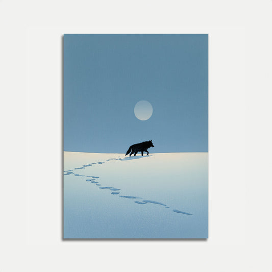 Wolf Tracking Through Snow Poster