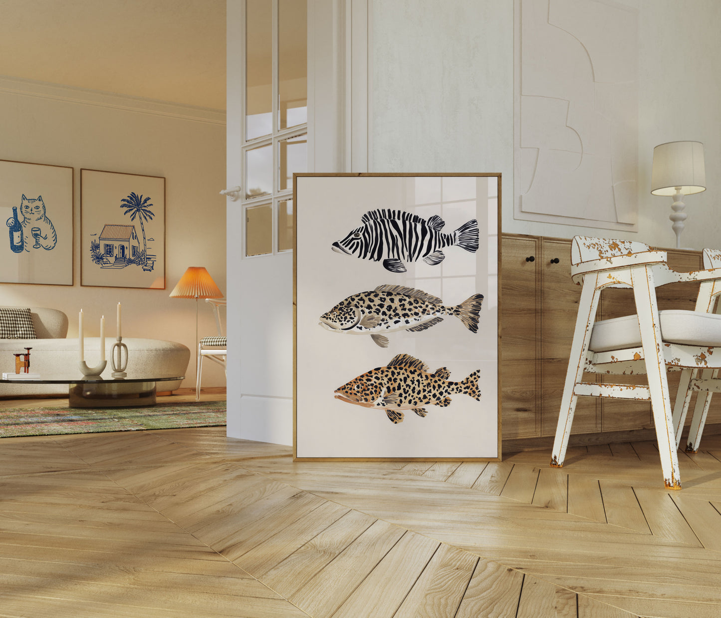 Exotic Fish Pattern Poster