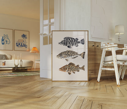 Exotic Fish Pattern Poster