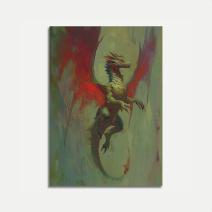 Crimson Wing Dragon Poster