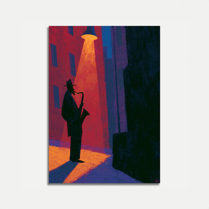 Cartel: Saxofonista de Jazz en el Callejón