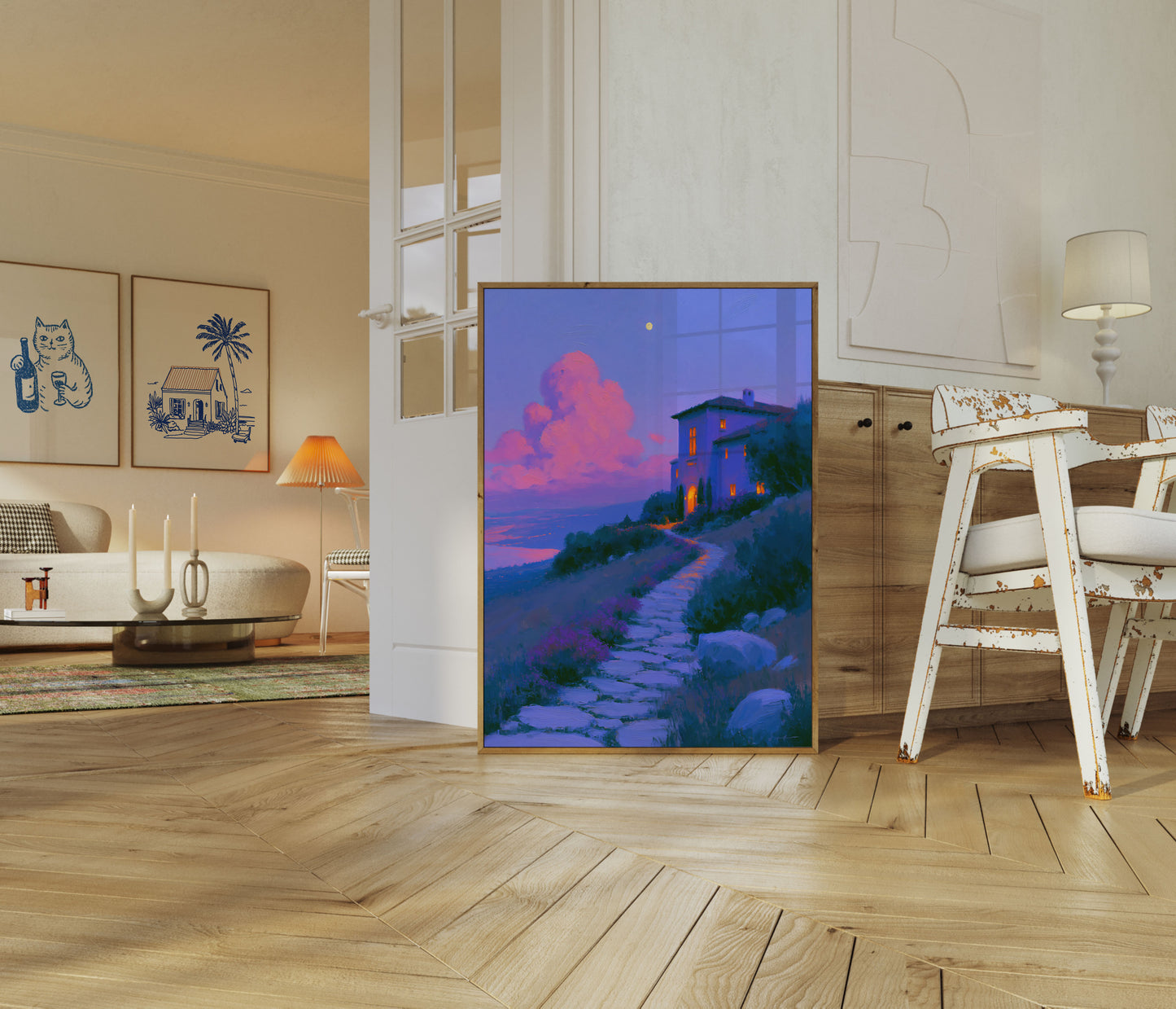 Tuscan Villa Twilight Poster