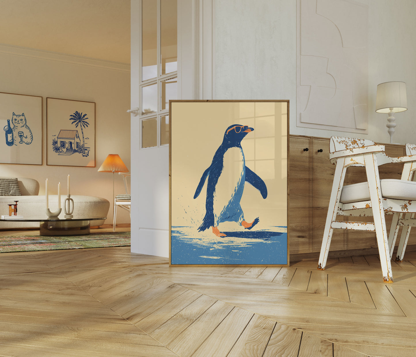 Affiche Pingouin Traversant l'Océan