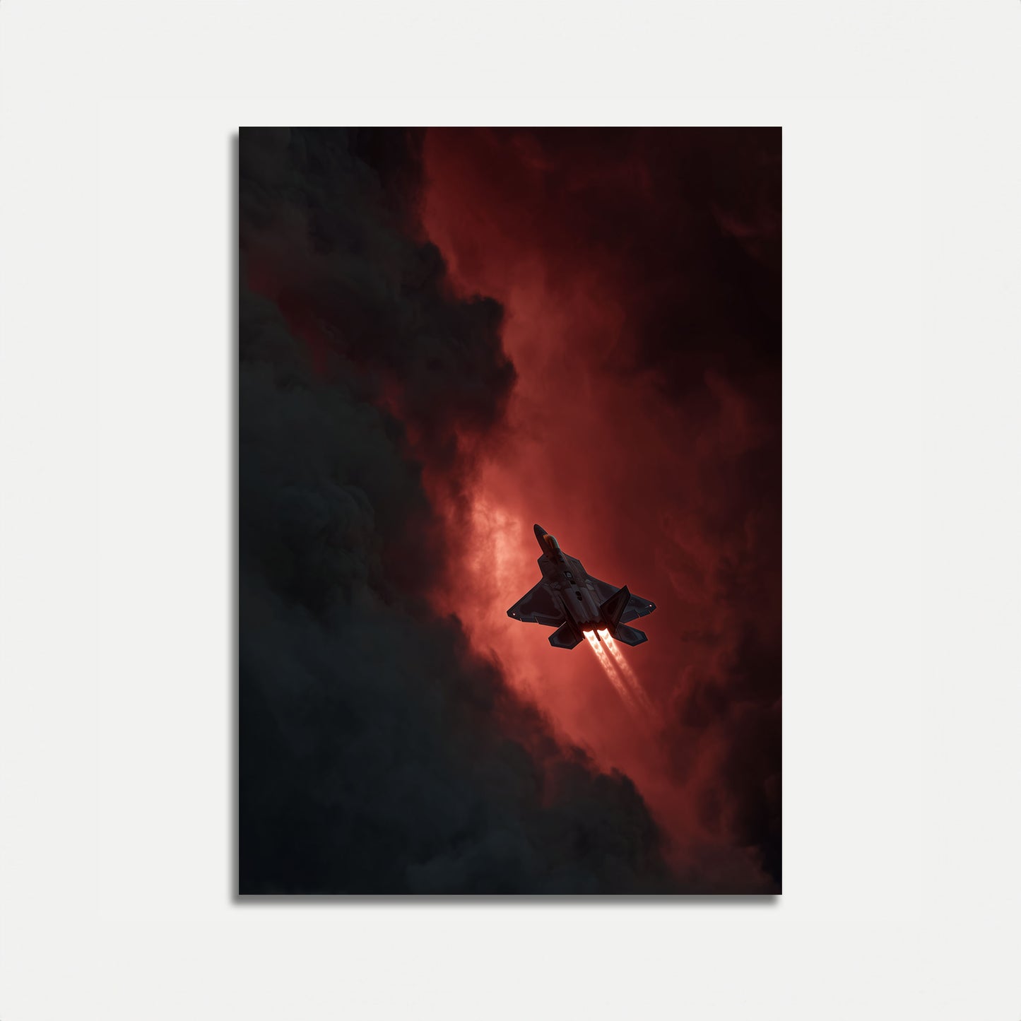 Stealth Fighter Stormy Skies Poster