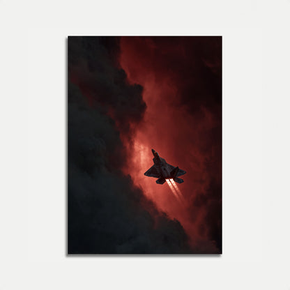 Stealth Fighter Stormy Skies Poster