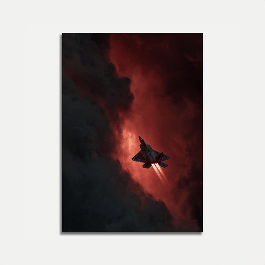 Stealth Fighter Stormy Skies Poster