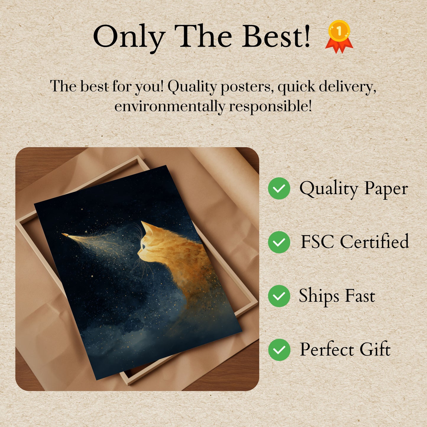 Starry Cat Dreams Poster