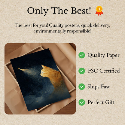 Starry Cat Dreams Poster