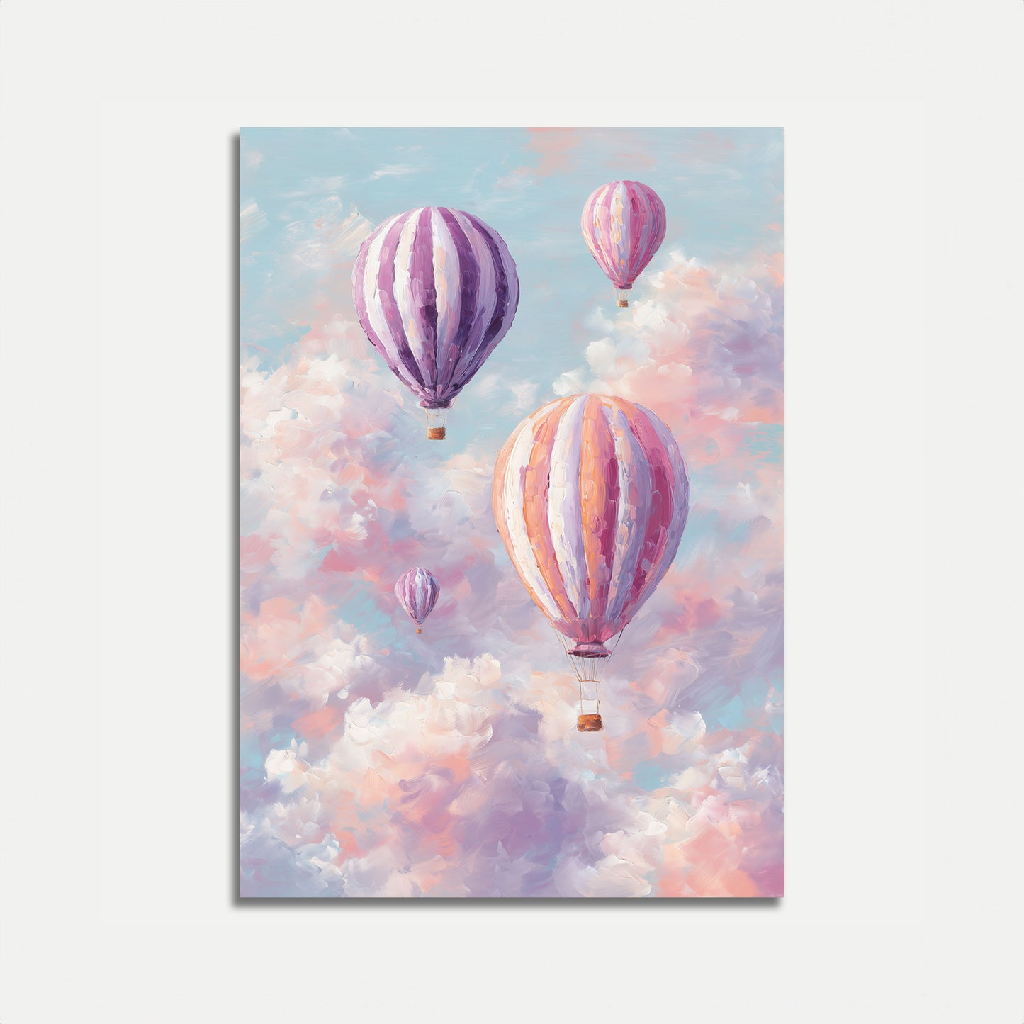 Heißluftballons in Wolken Poster