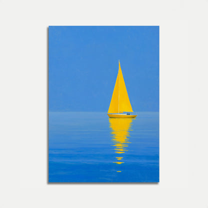Segelboot auf blauem Meer Plakat