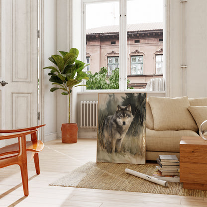 Majestic Gray Wolf Forest Poster