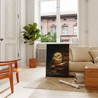 Scholarly Owl Among Books Poster
