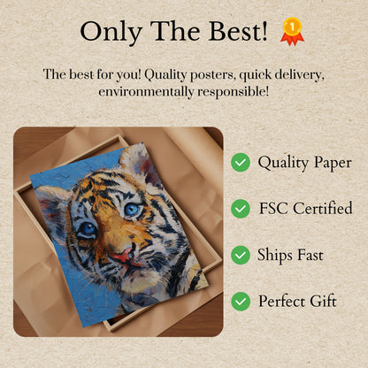 Poster Tigre con Occhi Blu Affascinanti