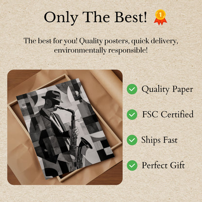 Jazz Cubist Saxophone Player Poster