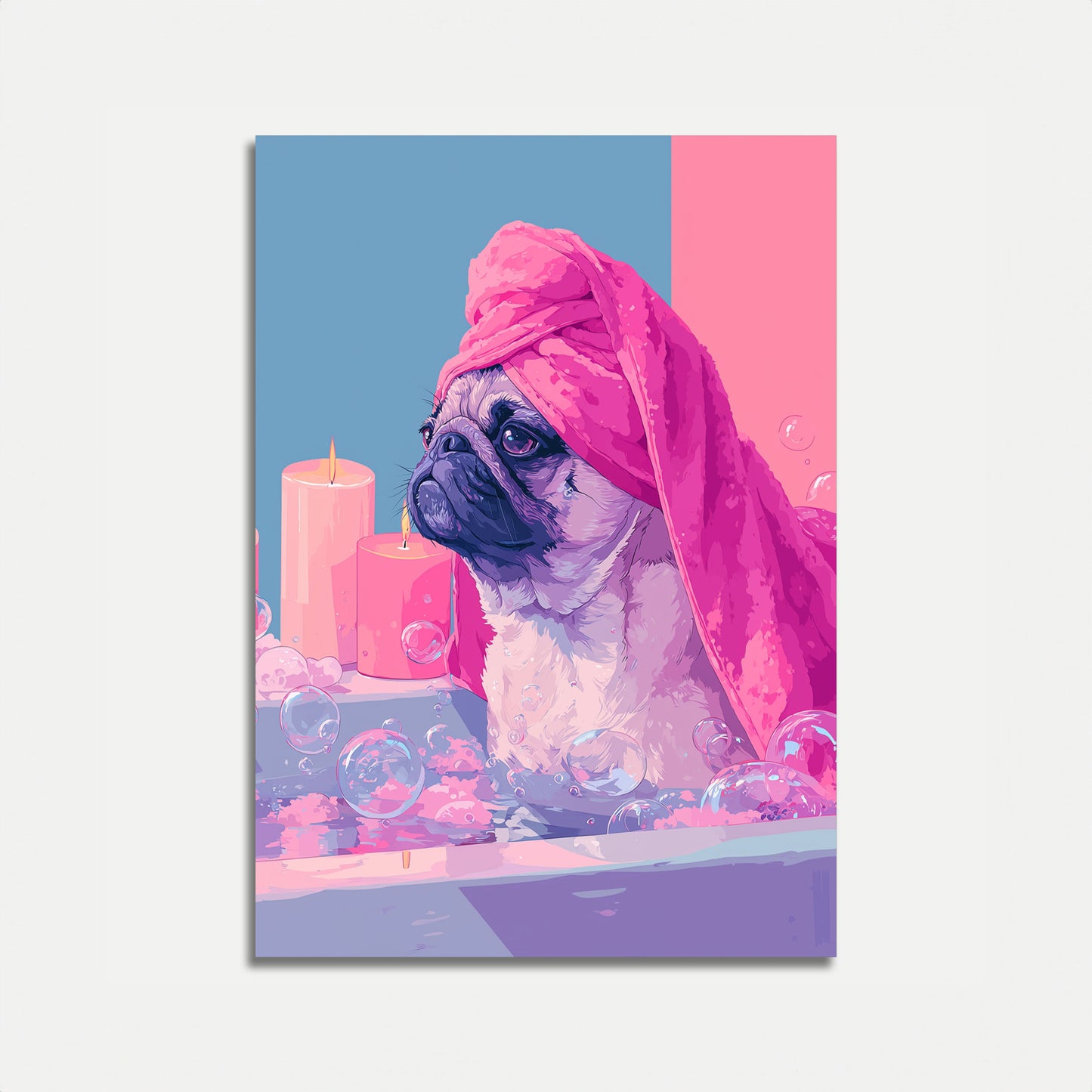 Affiche Zen Pug pour une journée au spa