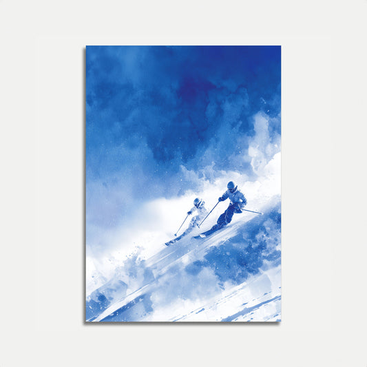 Alpint Skiløb Nedstigning Plakat