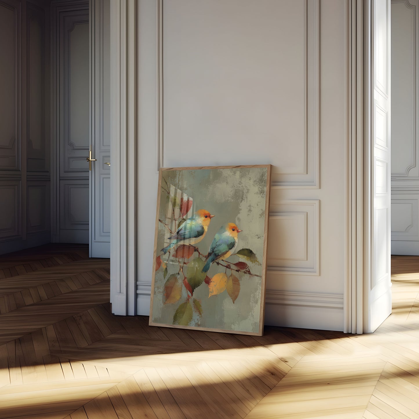 Poster Artistico di Uccelli Canori Autunnali