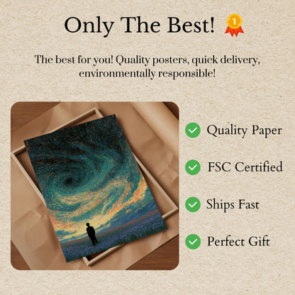 Starry Night Sky Contemplation Poster